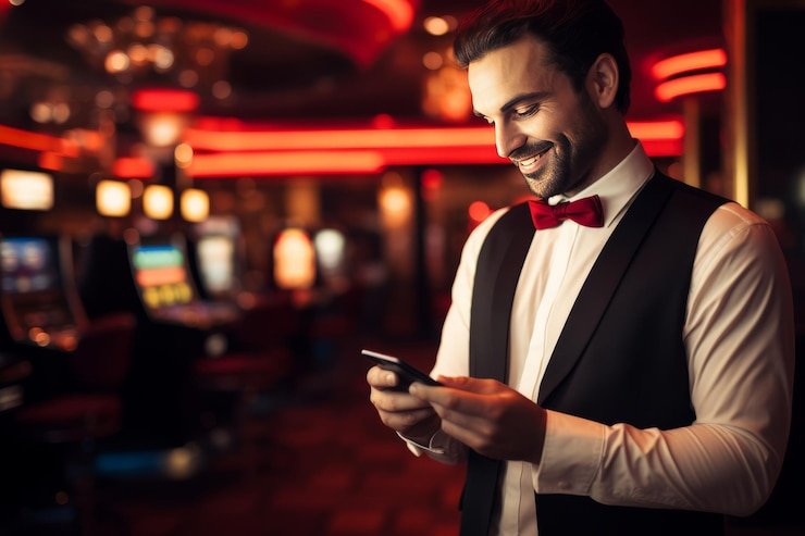 Pesta cashback online dengan latar pengguna menggunakan perangkat mobile menikmati bonus